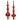 KAEMINGK - Puntale in vetro rosso 35cm Cod. 173407