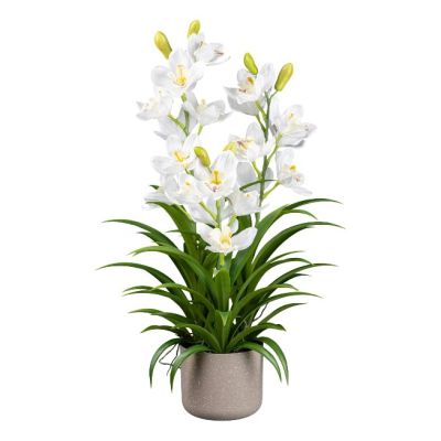 GASPER - Pianta Artificiale Orchidea Bianca 70cm 