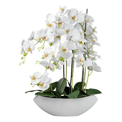 GASPER - Pianta Artificiale Orchidea Bianca 63cm 
