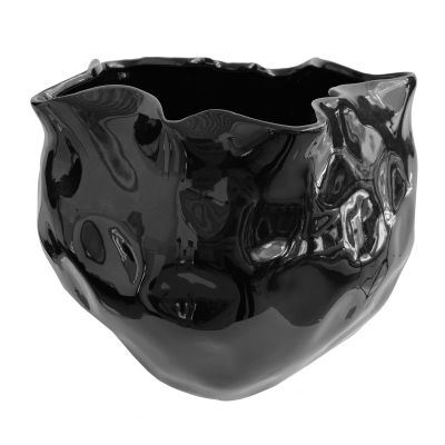 SHISHI - Vaso Nero Sagomato Ceramica Cod. 58667