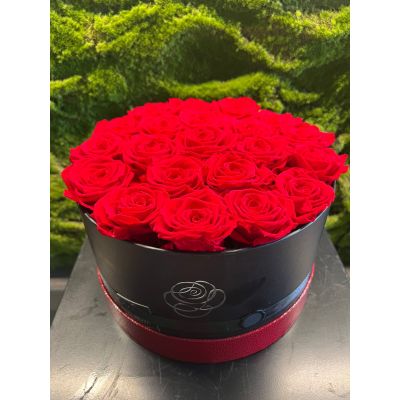 Box Rose Stabilizzate 21 Rose Rosse 25cm 